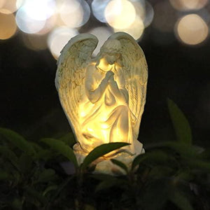 Garden Solar Light Outdoor Decor, Resin Angel Solar LED Light for Outdoor, Waterproof Light for Flower Fence Lawn Passage Walkway Courtyard Party Decoration, Angel - Glow-Paradise