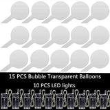 10 PACKS LED Bobo Balloons,Transparent LED Light Up Balloons,Helium Style Glow Bubble Balloons with String Lights for Party Birthday Wedding Festival Decorations (Red) - Glow-Paradise