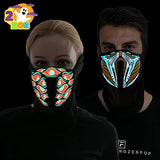 2 Pack Halloween Light-Up Mask, Scary LED Mask for Halloween Costume Dress-up Accessories, Halloween Parties, Festival Cosplay, Photo Shoot, School Events,Horror Theme Parties (Orange and Blue) - Glow-Paradise