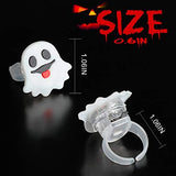 DECORLIFE 50 PCS Halloween Light Up Rings, Halloween Party Favors for Kids, Glow in The Dark Ring, Led Flash Finger Lights, Pumpkin, Ghost, Eyeball, Spider - Glow-Paradise
