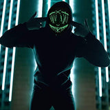 ILEBYGO Halloween LED Purge Mask Scary Light Up Mask with EL Wire 3 Flashing-Modes for Halloween Festival, Party, Cos Play (Green) - Glow-Paradise