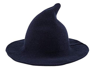 Edoneery Halloween Witch Hat for Women Wide Brim Foldable Pointed Cap for Halloween Party Costume Accessory - Glow-Paradise