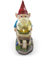 VP Home Wheelbarrow Gnome with Magic Orb Solar Powered LED Outdoor Decor Garden Light - Glow-Paradise