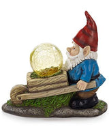 VP Home Wheelbarrow Gnome with Magic Orb Solar Powered LED Outdoor Decor Garden Light - Glow-Paradise
