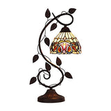Chloe Lighting Serenity Victorian Tiffany-Style Dark Bronze 1 Light Table Lamp 8" Wide, Multicolor - Glow-Paradise