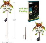 TAKE ME Garden Solar Lights Outdoor,Solar Powered Stake Lights Great Gifts- Metal OWL LED Decorative Garden Lights for Walkway,Pathway,Yard,Lawn (Green) - Glow-Paradise