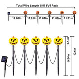 Halloween Pumpkin Stake Lights Set of 5, Solar Lighted 3D Pumpkins Outdoor Waterproof for Garden, Pathway and Yard Decoration - Glow-Paradise