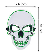 Halloween Mask LED Light up Costumes Scary Mask for Party Supplies Favor (Green skull) - Glow-Paradise