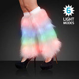 Rainbow LED Light Up Funky Furry Leg Warmers - Glow-Paradise
