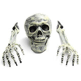 Scary Skull and Hands Skeleton, Realistic Skeleton Lawn Stakes Halloween Decorations Event Party Supplies, Halloween Graveyard Décor - Glow-Paradise