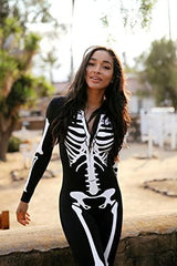 Tipsy Elves Women’s Skeleton Halloween Long Sleeve Bodysuit Costume Size X-Large - Glow-Paradise