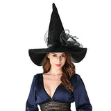 QinYing Black Halloween Costume LED Light Witch Hats for Women Steeple Top with Lamp for Party Black - Glow-Paradise