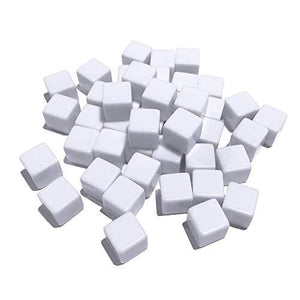 Nakimo 16MM Blank White Dice for Board Games, DIY, Fun, and Teaching, Pack of 48 - Glow-Paradise