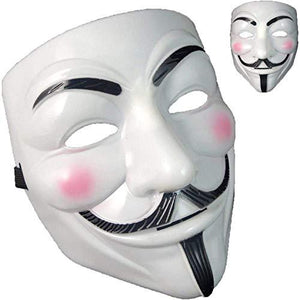 V for Vendetta Mask, Hacker Mask Halloween Masks -White Anonymous Guy Masks for Kids - Glow-Paradise