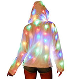 Unisex Light Up LED Jacket American Sizes Adult Kids Clothing Apparel Outfit Dance Club Rave Glow - Women M - Glow-Paradise
