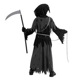 Child Unisex Glowing Eyes Reaper Costume for Creepy Phantom Halloween Costume (Medium (8-10 yr)) - Glow-Paradise