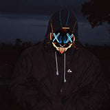 Depointer Halloween Scary Mask Cosplay Led Costume Mask EL Wire Light up Halloween Festival Party, Pink/Green - Glow-Paradise