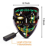 2PACK Halloween Purge Masks Halloween Scary Mask Led Light Up Masks for Festival Cosplay. - Glow-Paradise