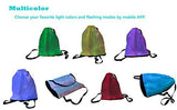 LED Light up Backpack Glowing Bag For Rave Music Festival Party Christmas Halloween, Unisex Flashing Drawtstring Bag,Multicolor,Mobile APP Control - Glow-Paradise
