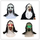 The Nun Led Mask, Halloween Led Costumes Devil Nun Head Mask with Headscarf, Adult Woman Horror Nun Mask Party Props (Green) - Glow-Paradise