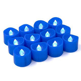 Homemory 24PACK Blue Tea Lights Candles, Flameless Flickering LED Candles Battery Operated, Navy Blue Tea Lights, Blue Base, Batteries Included - Glow-Paradise
