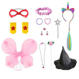 Girls Dress up Trunk Princess Set, Jeowoqao 24 PCS Pretend Play Costume Set, Fairytale, Supergirl, Princess, Rainbow Unicorn Costume for Toddler/Little Girls Ages 3-5yrs - Glow-Paradise