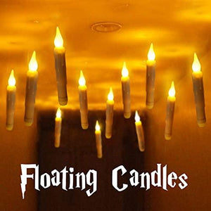 Halloween Decorations - Harry Poter Decor - 12 Floating LED Candles with Remote Control - Witch Halloween Decor Chrismas Party Supplies Birthday Wedding Indoor Home Room Classroom Bedroom - Glow-Paradise