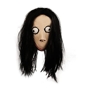 Molezu Horror Devil Mask with Long Hair,Scary Challenge Games Evil Costume Halloween Creepy Cosplay Party Decoration Props… (D) - Glow-Paradise