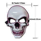 Halloween Scary Mask light Up Face Mask for Halloween Festival Party with 3 Flash Modes Pink Led Masks for Adults - Glow-Paradise