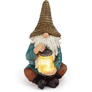 VP Home Firefly Jar Gnome Solar Powered LED Outdoor Decor Garden Light - Glow-Paradise