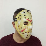 Wen Xinrong Jason Mask Halloween Costume Horror Mask Cosplay Costume Mask Party Masquerade Props Mask (Retro Yellow) - Glow-Paradise