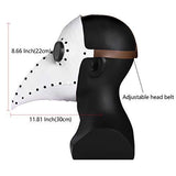 Stegosaurus Plague Doctor Bird Mask Long Nose Beak Cosplay Steampunk Halloween Costume Props Latex Material D-White - Glow-Paradise