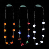 Halloween Eve Costume Party Accessories, Lighting Up LED Necklace Set of 3, Ghost, Jack O Lantern Pumpkin, Skull for Trick or Treating Door to Door Parade Procession - Glow-Paradise