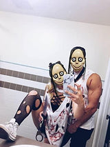 Fstrend Momo Mask Clown Costume White Scary Mask Halloween Cosplay Adults Sinister Face Mask Beige - Glow-Paradise