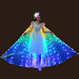 YOUDirect LED Belly Dance Wings Girls Colorful Butterfly Wings with Telescopic Stick - Glow-Paradise