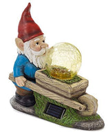 VP Home Wheelbarrow Gnome with Magic Orb Solar Powered LED Outdoor Decor Garden Light - Glow-Paradise