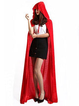 Unisex Full Length Hooded Cloak Adult Velvet Cape Halloween Party Cosplay Costume Cloak ( Red, S (Length: 120cm)) - Glow-Paradise