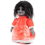 HOHO Halloween Decorations Scary Creepy Doll Baby Ghost Voice-Activated Induction with Horrible Sound Walking Doll Flashing Red Led 12 inch - Glow-Paradise