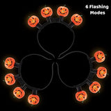 JOYIN Halloween 3 Pcs LED Pumpkin Headband with 6 Different Flashing Light Modes, Light Up Pumpkin Shaped Headband for Halloween Party Favor and Supplies, Halloween Accessory Supplies - Glow-Paradise