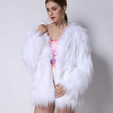 Light-Up-Jacket-Fur-Coat-For-Women - White Fuzzy Faux-Fur-Burning-Man-LED-Costumes Rave Clothes (Medium) - Glow-Paradise