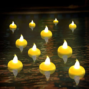 Floating Pool Lights,20PCS Waterproof Floating Candle Lights for Swimming Pool, Outdoor LED Glow Lights for Beach, Garden Backyard, Patio Lawn, Hot tub, Christmas Décor (Warm White) - Glow-Paradise