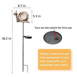 Garden Decor Solar Lights Metal Snail Outdoor LED Stakes for Pathway, Patio, Lawn, Yard, Lawn Ornament(Bronze) - Glow-Paradise