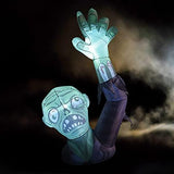 GOOSH 6 Feet High Halloween Inflatable Terror Green Zombies Raise Hands Blow Up Yard Decoration Clearance with LED Lights Built-in for Holiday/Party/Yard/Garden - Glow-Paradise