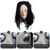 Molezu Horror Devil Mask with Long Hair,Scary Challenge Games Evil Costume Halloween Creepy Cosplay Party Decoration Props… (D) - Glow-Paradise