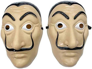 money heist mask salvador Dali Cosplay halloween Dali mask Realistic Movie Prop Face Mask… 2pack… - Glow-Paradise