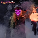 Halloween Scary Mask light Up Face Mask for Halloween Festival Party with 3 Flash Modes Pink Led Masks for Adults - Glow-Paradise
