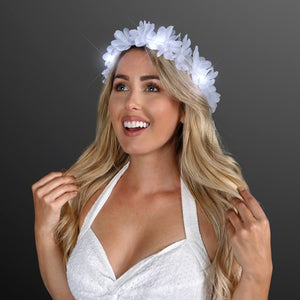 Autumn Festival Harvest Light Up Flower Crown Headband LED Lights (White Color, 1 Quantity Per Pack) - Glow-Paradise