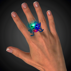 LED Spider Jelly Rings (Assorted Colors, 24 Rings Per Pack) - Glow-Paradise