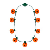 LED Light Up Pumpkin Necklace - Halloween Glass Pendant Necklaces for Party Decoration - Glow-Paradise