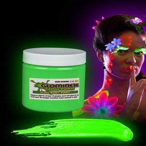 Glominex Glow Body Paint 4oz Jars (Green Color, 1 Jar Per Pack) - Glow-Paradise